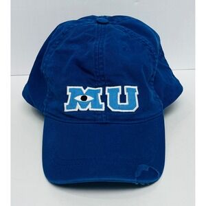 Disney Pixar Monsters University Adult Blue Distressed MU Logo Dad Cap Hat 2023